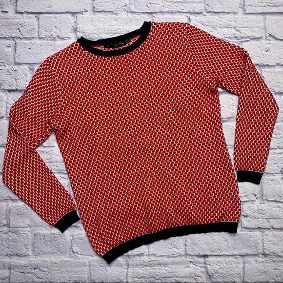 Zara Sweaters - Zara Knot Sweater in Red/White/Black